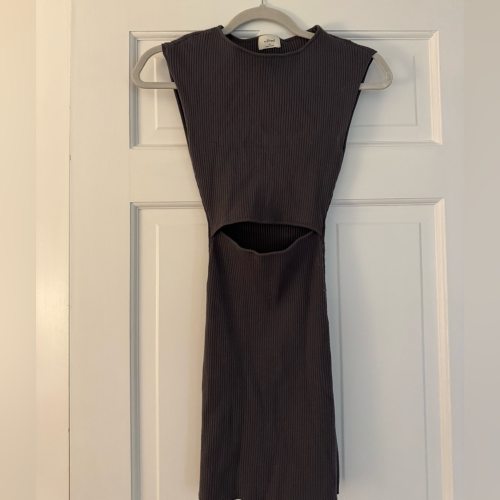 Wilfred Black Bodycon Mock Neck Dress